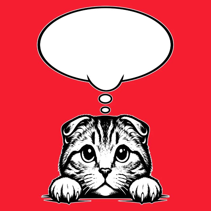 Scottish Fold-eared Cat Speech Bubble