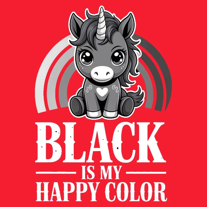 Licorne Glow : Le noir est ma couleur joyeuse