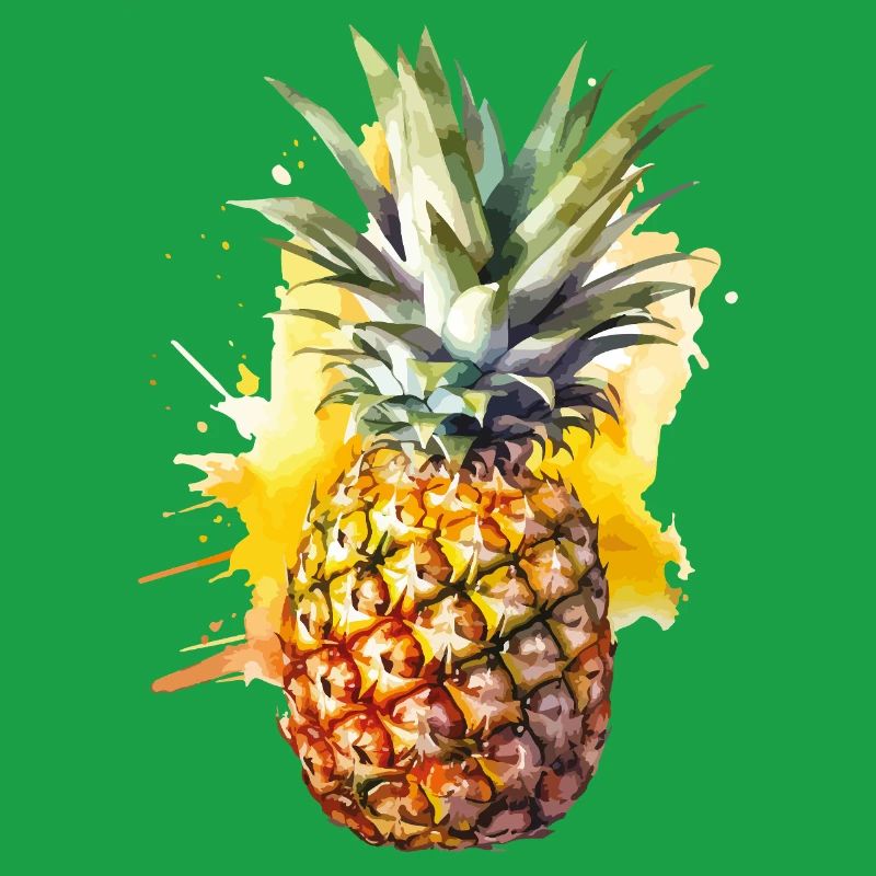 Éclaboussure d’aquarelle à l’ananas