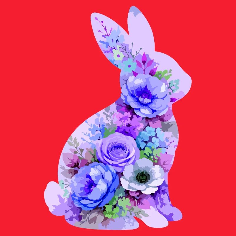 Fleurs pastel de lapins