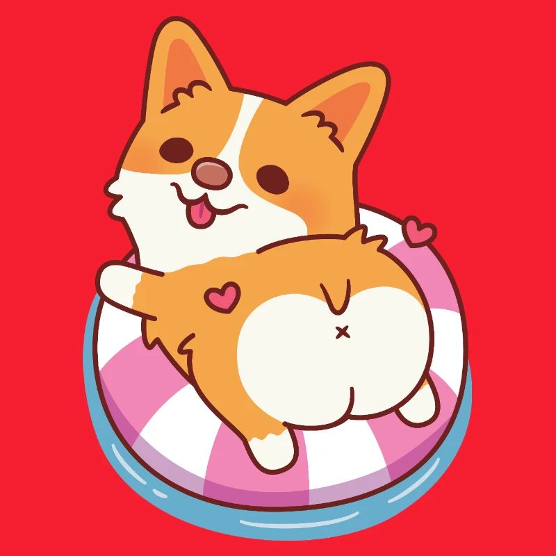 Cute Corgi Chilling On Pool Float Summer