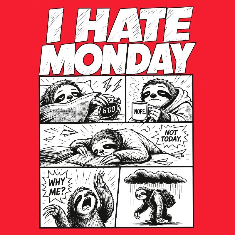 I Hate Monday Sloth Comic