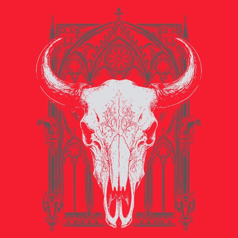 Gothic Bull Skull Crest
