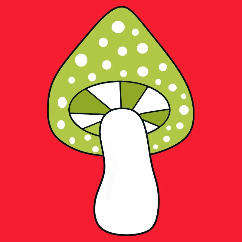 Mushroom green fly agaric pattern customizable
