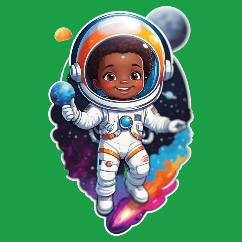 Conception de dessin animé d’enfant astronaute mignon