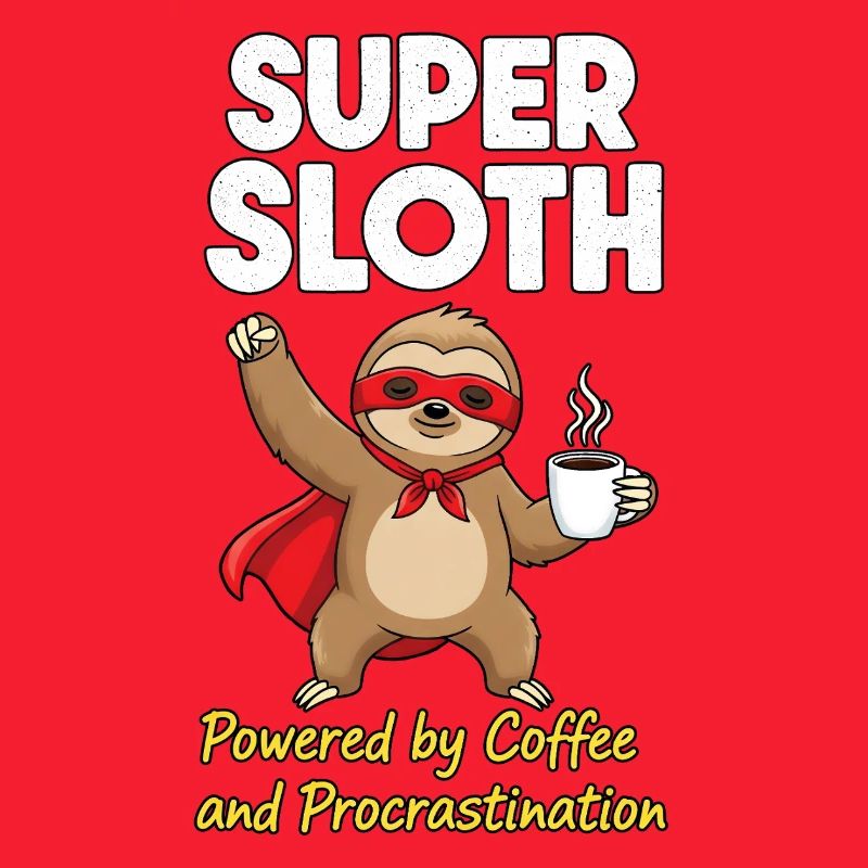 Super Sloth Held Coffee Cape