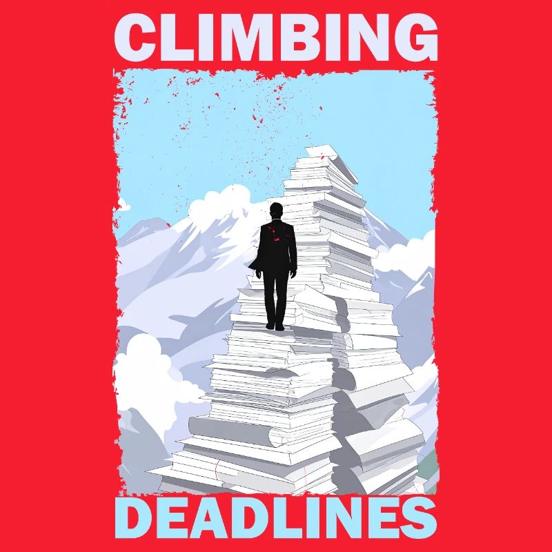 Grimper les délais - Funny Office Workload Mountai