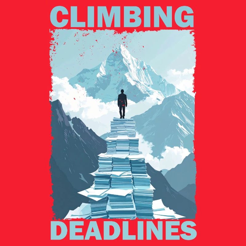 Climbing Deadlines – Funny Office Workload Mountai