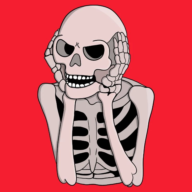 Ängstliche Skelettskizze
