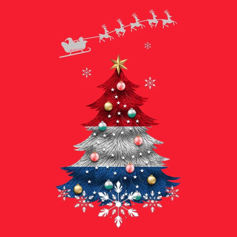 Christmas tree with Netherlands flag