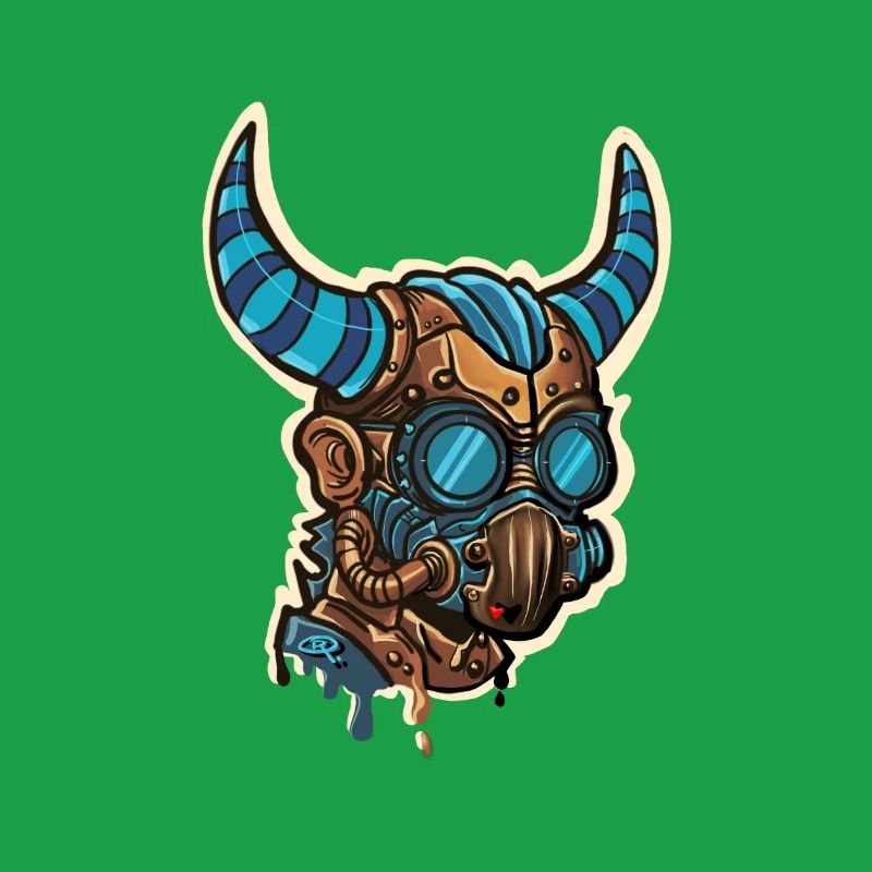 Masque Steampunk Cornu Bleuté
