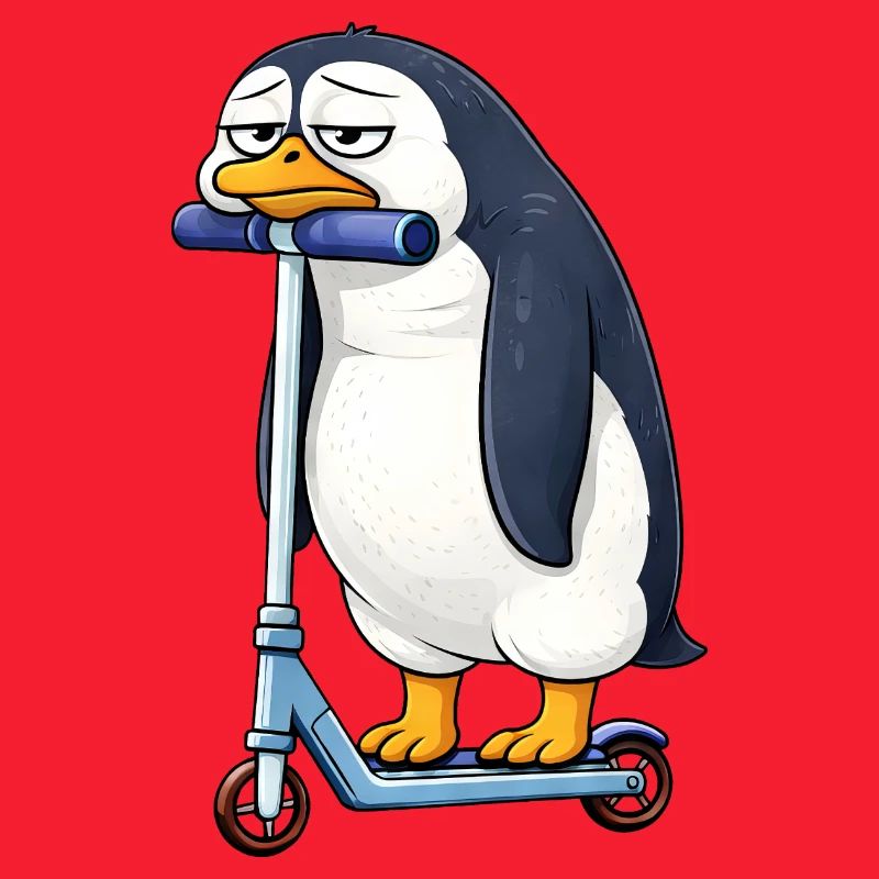 Süßer Pinguin Roller Scooter Einsam Langeweile