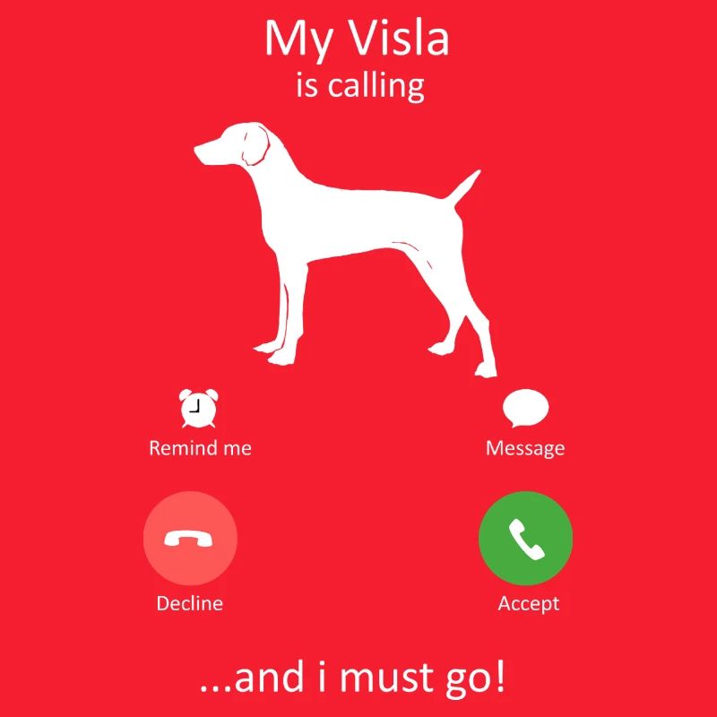 Vizsla ruft lustig an, eingehender Telefonbildschirm