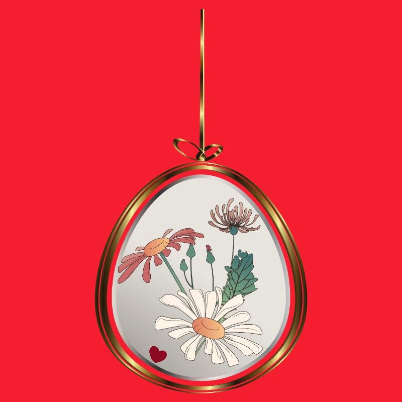 Pendentif fleur dans un cadre doré