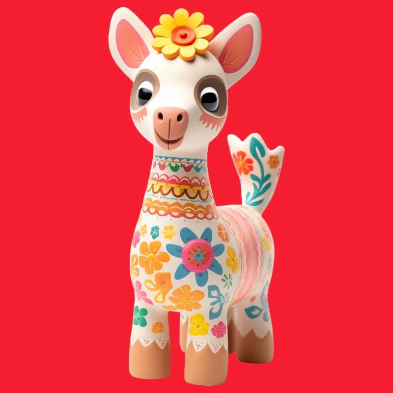 Süßes Lama mit Blümchen Deko