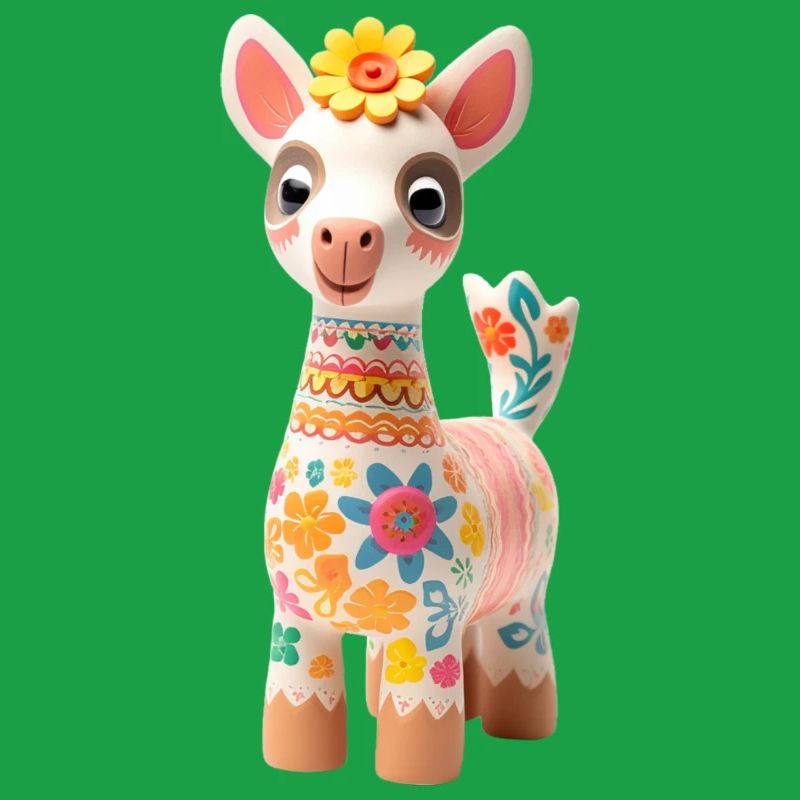 Süßes Lama mit Blümchen Deko