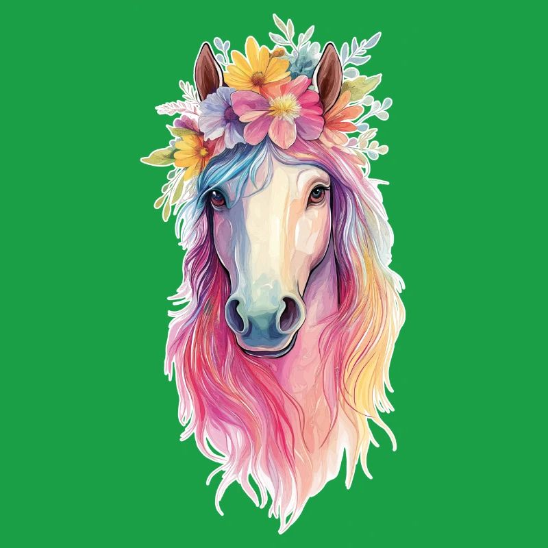 Cheval avec des fleurs