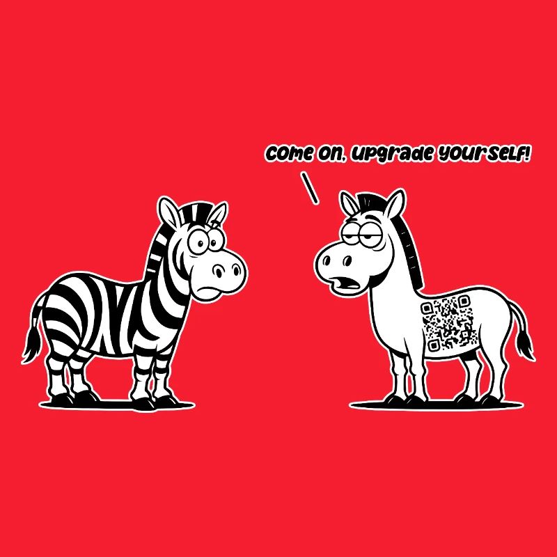 Lustiges Zebra mit QR-Code-Upgrade