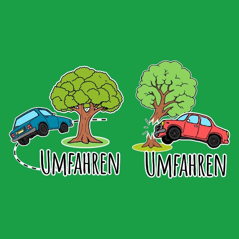 Mit dem Auto den Baum umfahren oder umfahren?