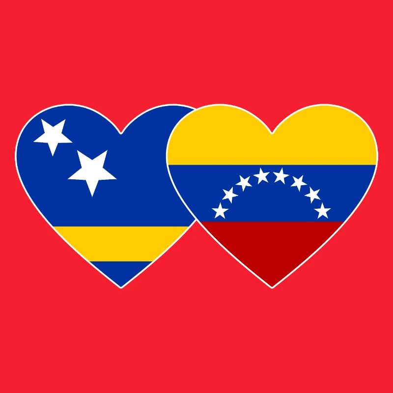 Cœur du drapeau du Venezuela de Curaçao utilisé