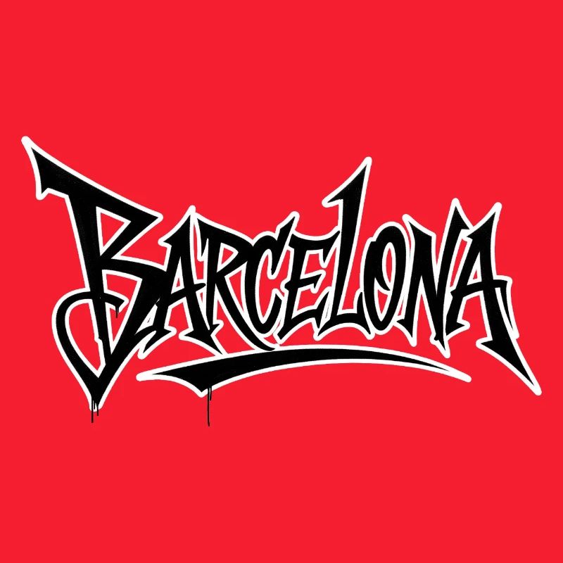 Lettrage de style graffiti de Barcelone