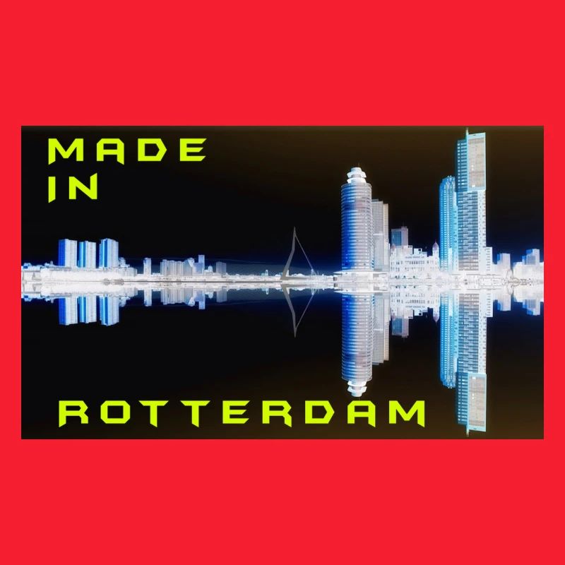 Futuristic Rotterdam Skyline Reflection