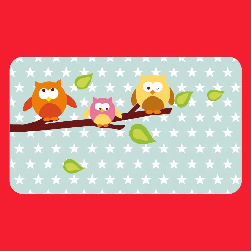 Little owls with mint asterisk | Customisable