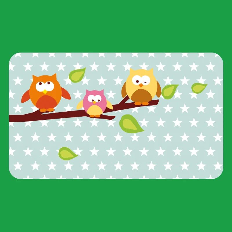 Kleine Eulen mit Sternchen mint | personalisierbar