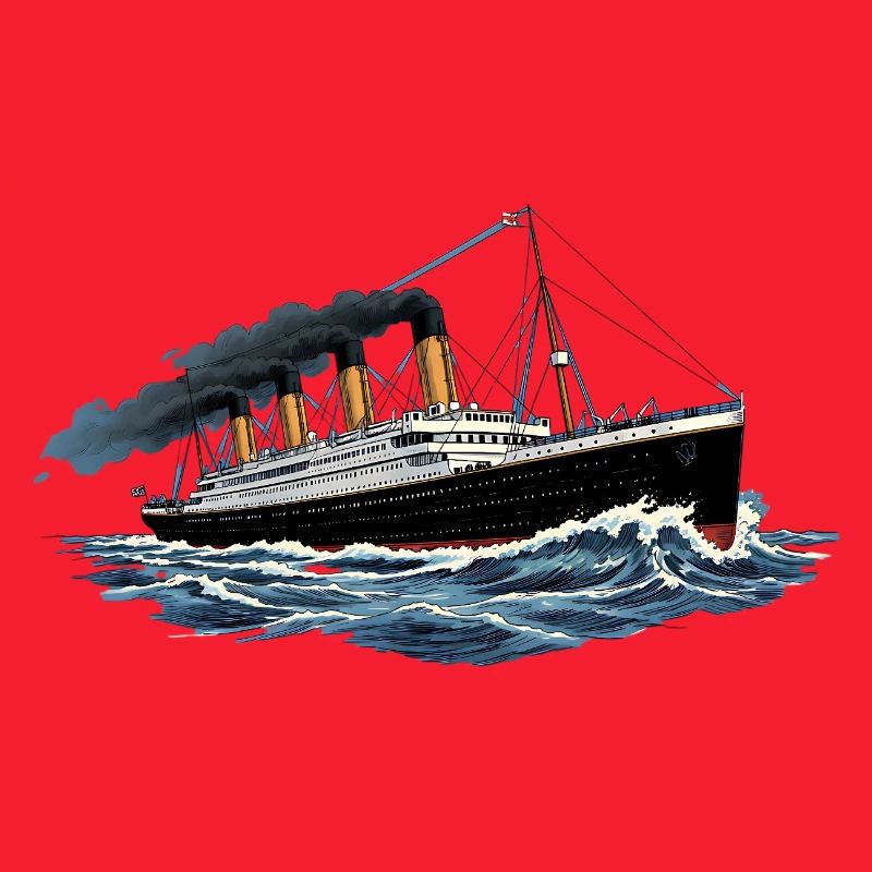 Titanic: Legendary ocean liner, stormy seas