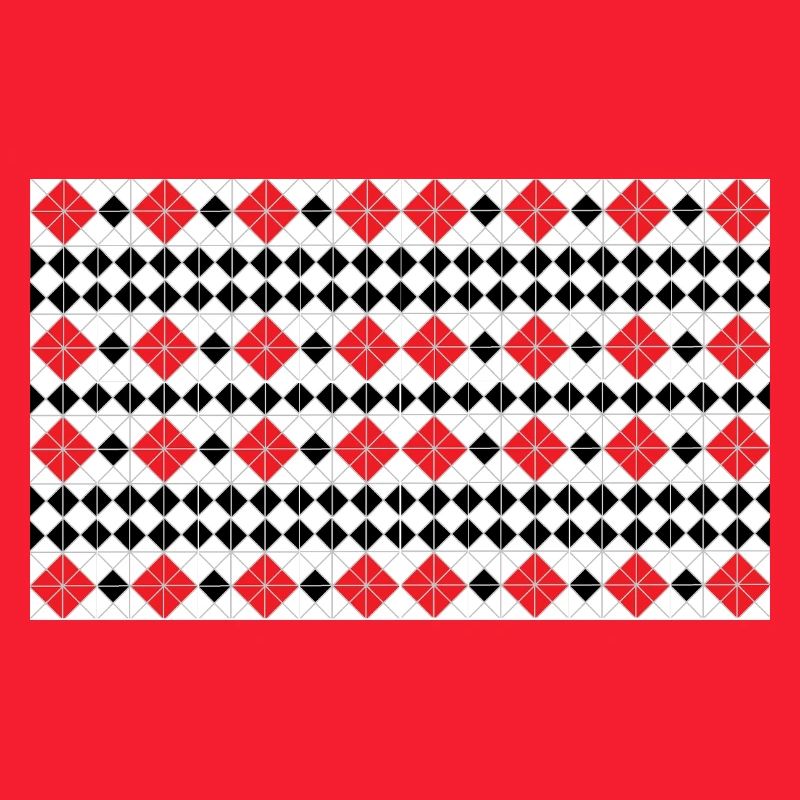 Geometric Red Diamond Stripes