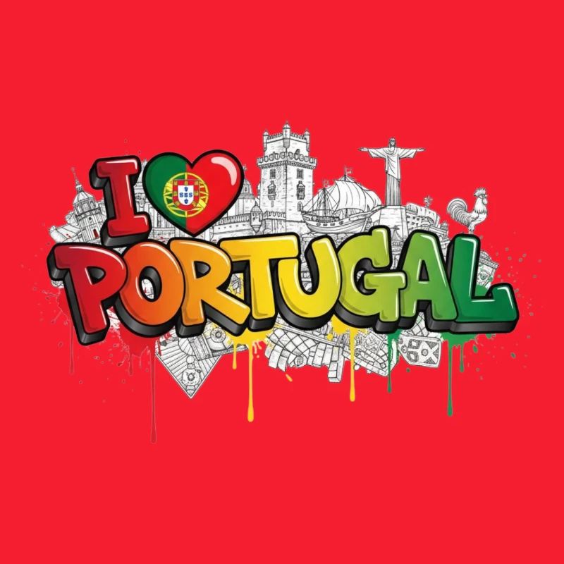 Drapeau portugais Monuments Graffiti Art