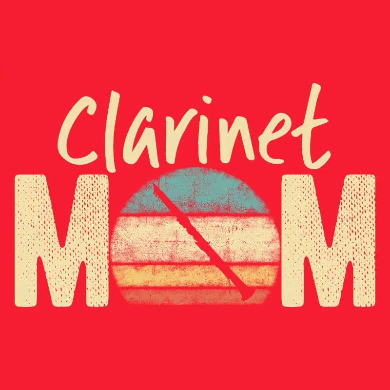 Klarinette Mama Retro Vintage Marching Band Design