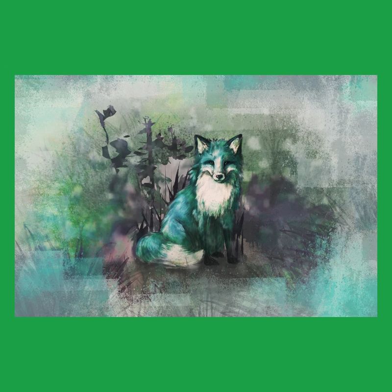 blue autumn fox