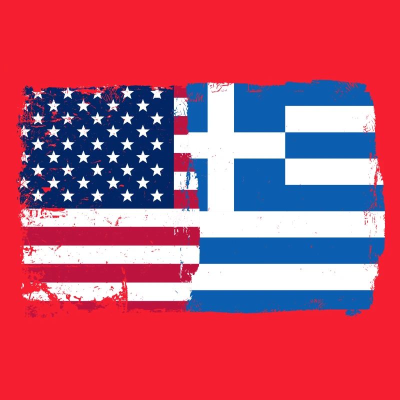 Fusion du drapeau de la Grèce des États-Unis