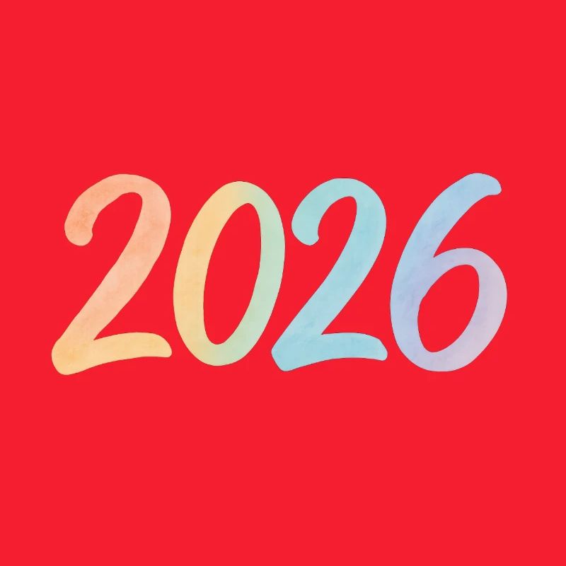 Conception des chiffres à l’aquarelle 2026