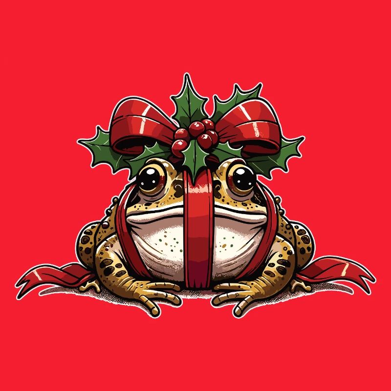 Mistle-Toad Funny Christmas Toad Frog