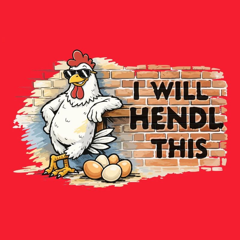 Graffiti chicken with saying I WILL HENDL THIS