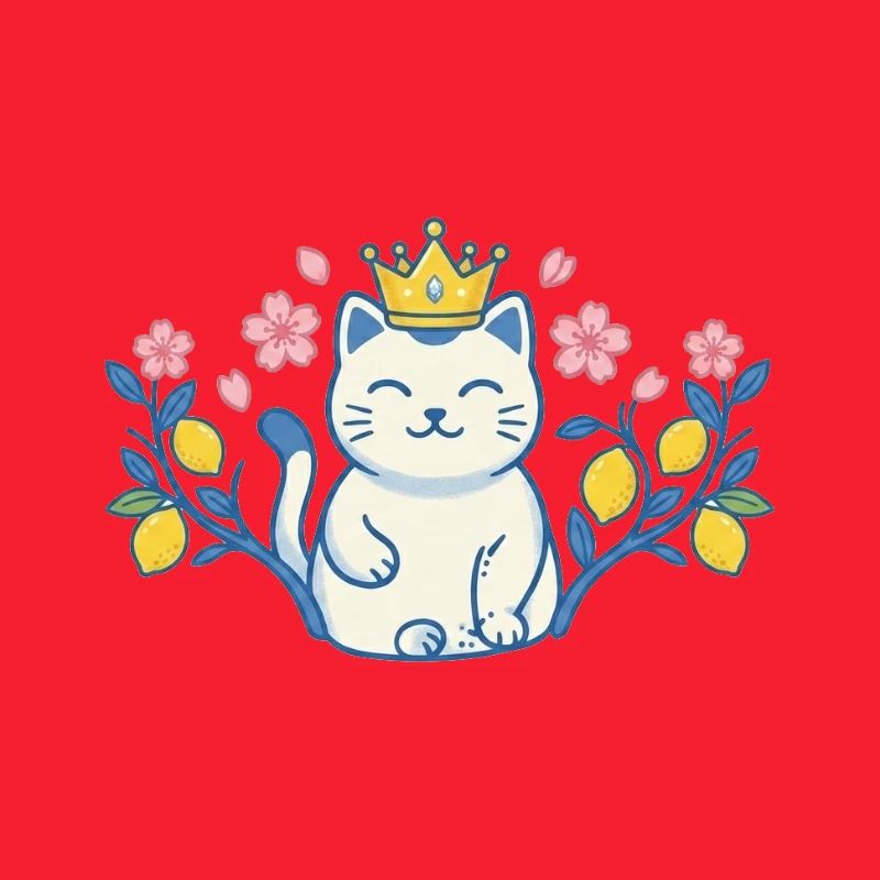 Chat avec une couronne parmi les fleurs
