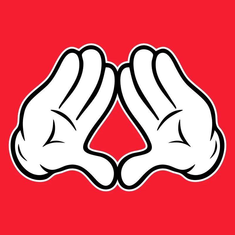 Hands Diamond Pyramid Triangle Rhombus Comic Style