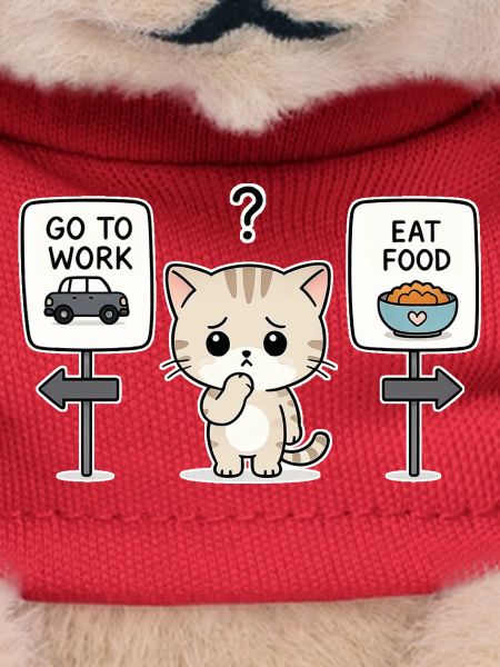 Katzendilemma: Arbeit oder Mahlzeit