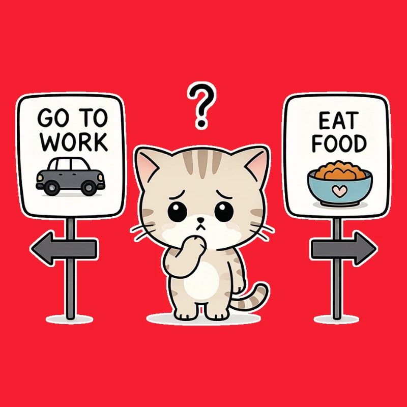 Katzendilemma: Arbeit oder Mahlzeit