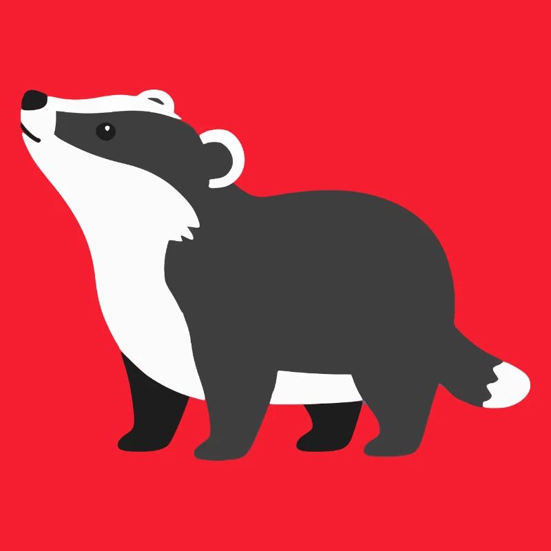 Cute curious badger minimalist style