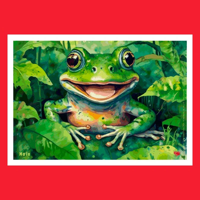 Grenouille joyeuse dans la forêt feuillue