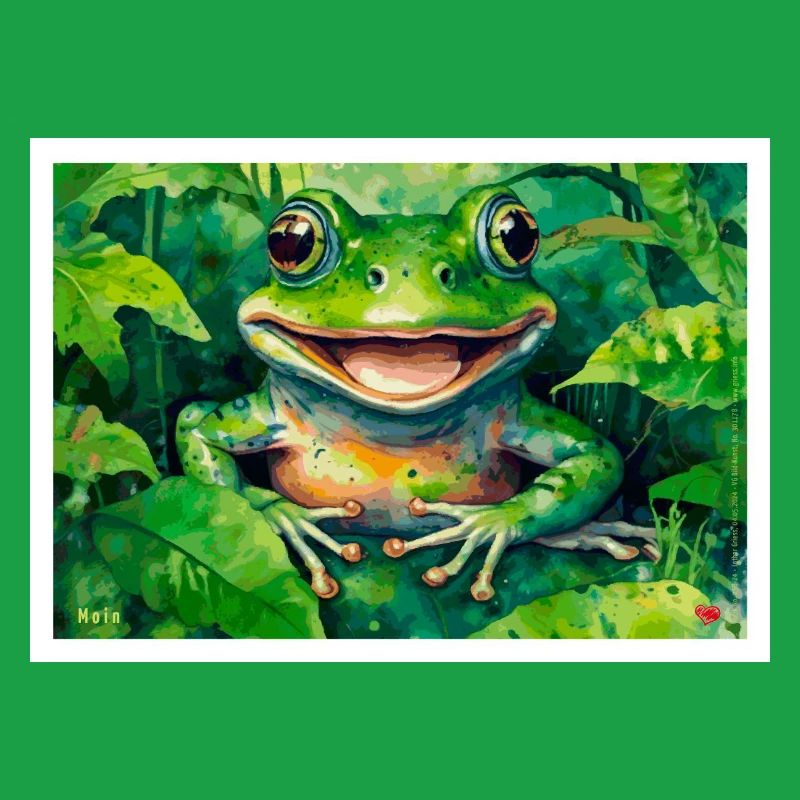 Grenouille joyeuse dans la forêt feuillue