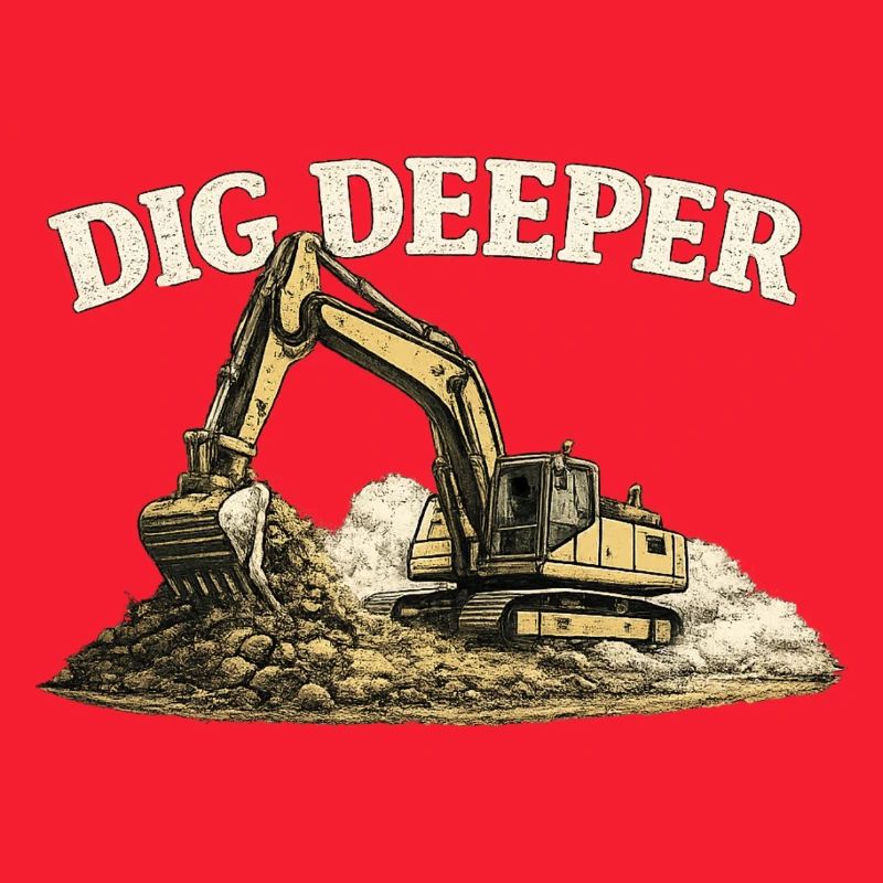 Dig Deeper Bagger Baustelle Baumaschine 