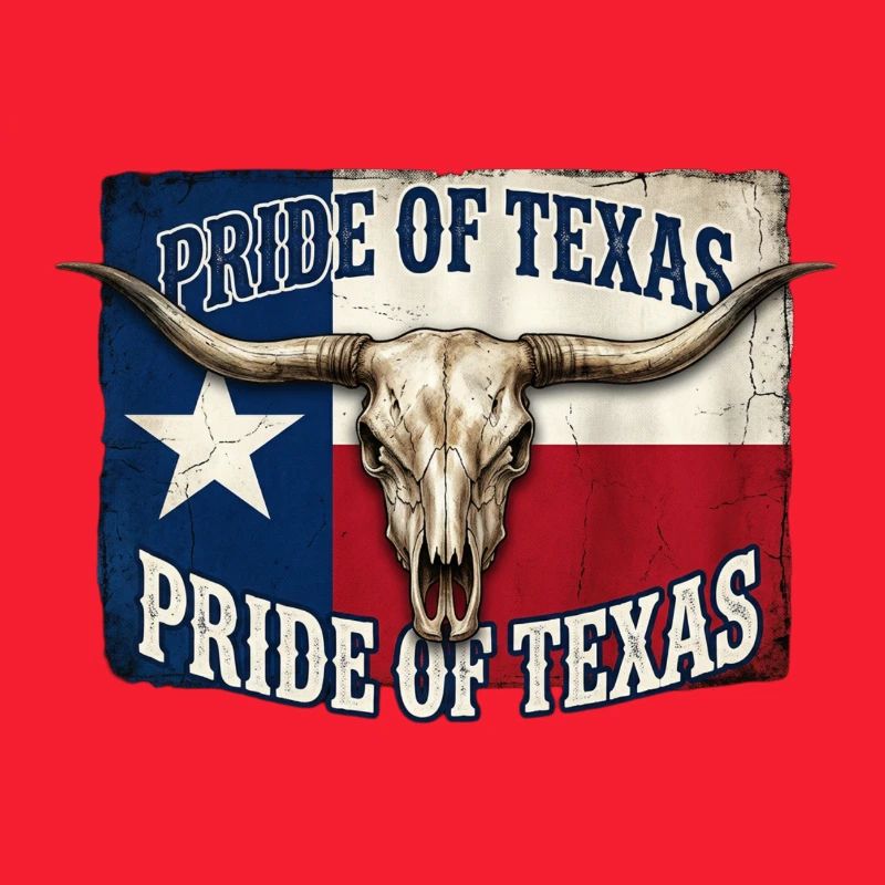 Texas Pride Hörner-Schädel