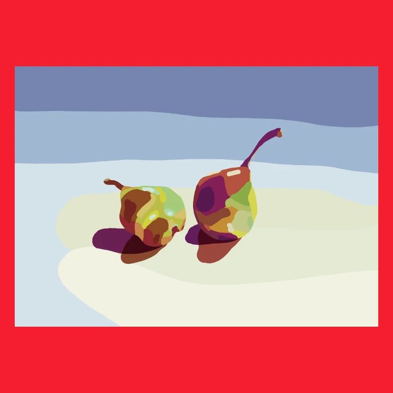 Abstract pears on the beach