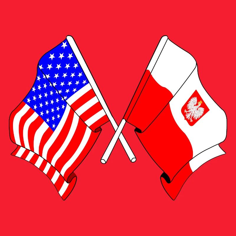 Drapeau des États-Unis et drapeau de la Pologne