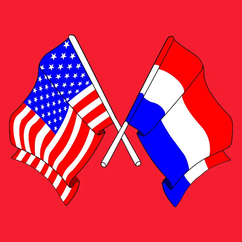 Drapeau des États-Unis et drapeau des Pays-Bas