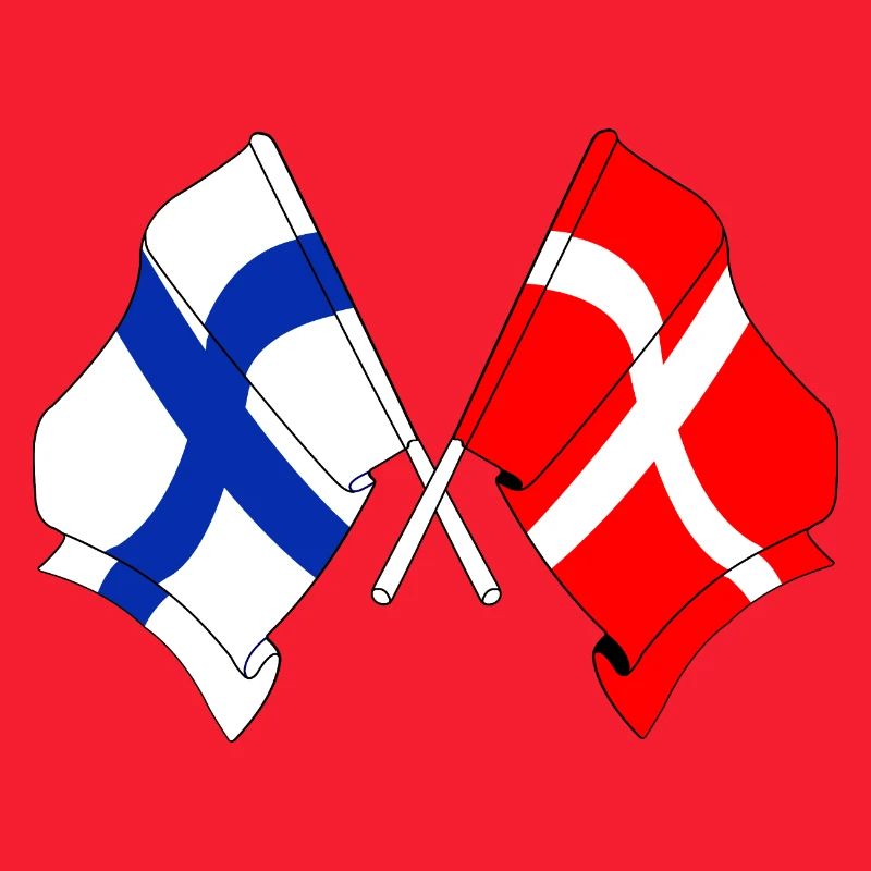 Drapeau Finlande, drapeau Danemark